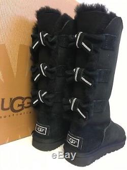 tall black ugg boots with bows