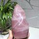 1.8LB Natural Pink Rose Quartz Crystal Torch Flame Healing Stone Home Decor