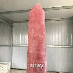 10.9LB Natural Pink Rose Quartz Crystal Tower Wand Point Healing B975