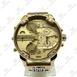 100% New Diesel DZ7399 Mr. Daddy 2.0 Chronograph Gold Dial Bracelet Men's Watch