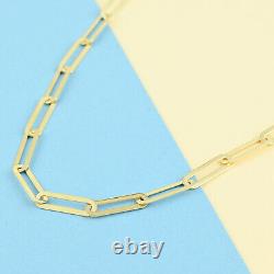 10K Yellow Gold Crystal 4mm Paper Clip Necklace 18 6.40 Grams Unisex Jewelry