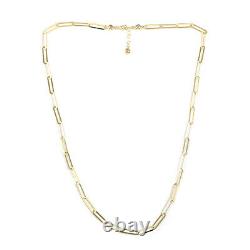 10K Yellow Gold Crystal 6.9mm Paper Clip Necklace Extender 20-22 6.90 Grams