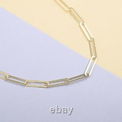 10K Yellow Gold Crystal 6mm Paper Clip Necklace with Extender 16-18 6.00 Grams