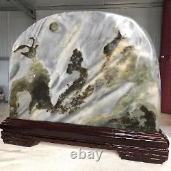 10LB Rare Chinese Natural formation Ink painting scenery Stone Mineral specimen