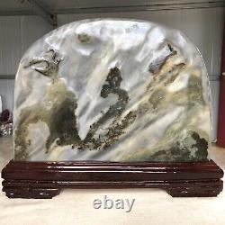 10LB Rare Chinese Natural formation Ink painting scenery Stone Mineral specimen