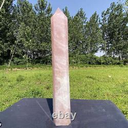 11.3LB Natural Rose Quartz Crystal Obelisk Crystal Tower Wand Point Reiki Heal