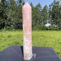 11.3LB Natural Rose Quartz Crystal Obelisk Crystal Tower Wand Point Reiki Heal