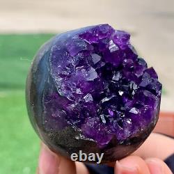 114 G Natural Uruguayan Amethyst Quartz crystal open smile sphere