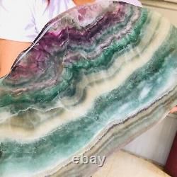 11LB Natural colorful rainbow fluorite sections Mineral specimens Ornament N388