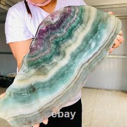 11LB Natural colorful rainbow fluorite sections Mineral specimens Ornament N388