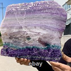 12.54LB Natural beautiful Rainbow Fluorite Crystal Rough slices stone specimens