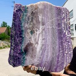 12.54LB Natural beautiful Rainbow Fluorite Crystal Rough slices stone specimens