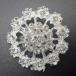 12pc lot Gold/Silver Rhinestone Crystal Brooch Pin DIY Wedding Bouquet 3cm-3.5cm