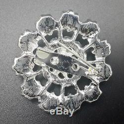 12pc lot Gold/Silver Rhinestone Crystal Brooch Pin DIY Wedding Bouquet 3cm-3.5cm