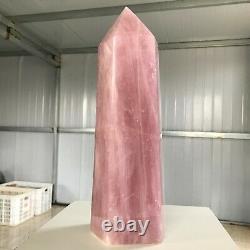 14.4LB Natural Pink Rose Quartz Crystal Tower Wand Point Healing B974