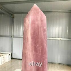 14.4LB Natural Pink Rose Quartz Crystal Tower Wand Point Healing B974