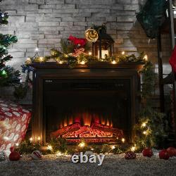 1400W Electric Firebox Fireplace Infrared Quartz Heater Flame Log Stove Remote