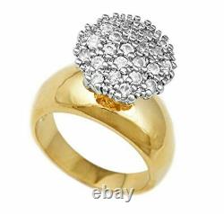 14K Yellow Gold Finish 1.50ct Round Cut Cluster Flower Engagement Ring For Gifts
