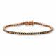 14k Rose Gold Plated 5 Ct Round Lab-created Smoky Brown Women's Tennis Bracelet