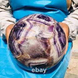 15.22LB Natural Beautiful Dream Amethyst Quartz Crystal Sphere Ball Healing 1924