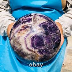 15.22LB Natural Beautiful Dream Amethyst Quartz Crystal Sphere Ball Healing 1924