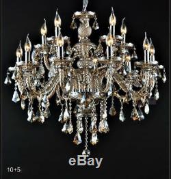 15 Lights Gorgeous K9 Crystal Chandelier Ceiling Fixture Lamps Lighting 110-240V