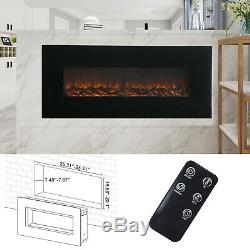 1500W Electric Fireplace Heater Stove Insert Wall Mount & Free Standing Heater
