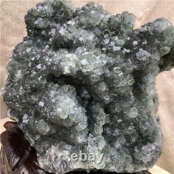 16.3kg Natural fluorite Cluster quartz Crystal specimen+Stand