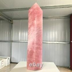 17.7LB Natural Pink Rose Quartz Crystal Tower Wand Point mineral Healing B967