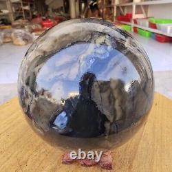 1860g RARE Natural blue Volcanic Rock agate Sphere Quartz Crystal Ball Healing