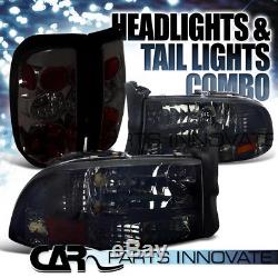 1997-2004 Dodge Dakota Smoke Crystal Headlights+Tinted Altezza Tail Lamp