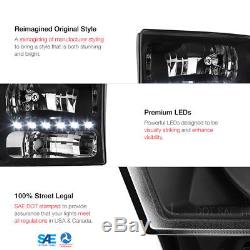 1999-2004 Ford F250 XL Crystal Black Headlights LED Tail Lamps Smoke Third Brake