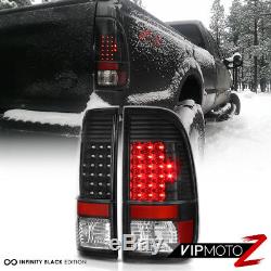 1999-2004 Ford F250 XL Crystal Black Headlights LED Tail Lamps Smoke Third Brake