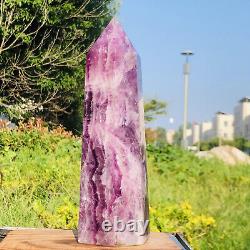 2.7LB Natural Fluorite Obelisk Quartz Crystal Reiki Wand Tower Point Heal