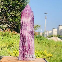 2.7LB Natural Fluorite Obelisk Quartz Crystal Reiki Wand Tower Point Heal