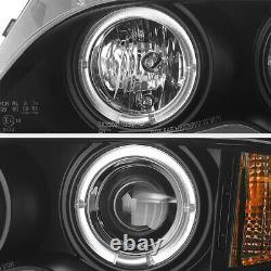 2002-2005 BMW E46 4DR Sedan Black Halo Projector Headlight Corner Lamp 2003 2004