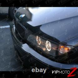2003-2006 BMW E46 2DR Coupe 325ci 330ci Black Angel Eye Halo Projector Headlight
