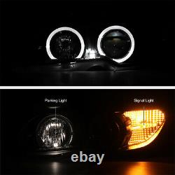 2003-2006 BMW E46 2DR Coupe 325ci 330ci Black Angel Eye Halo Projector Headlight