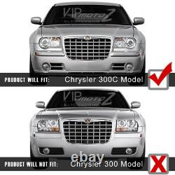 2005-2010 Chrysler 300C 300 C LED STRIP DRL Projector Halo Black Headlights Lamp