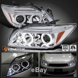 2005-2010 Scion tC LED Halo Crystal Clear Lens Projector Headlights Left+Right
