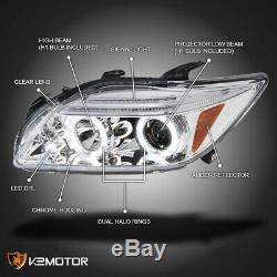 2005-2010 Scion tC LED Halo Crystal Clear Lens Projector Headlights Left+Right