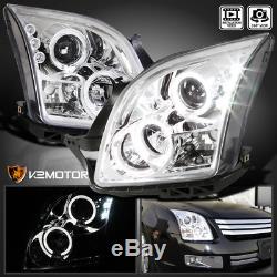 2006-2009 Ford Fusion LED+Halo Crystal Clear Projector Headlights Left+Right