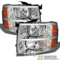 2007-2013 Chevy Silverado1500 2500 3500 Crystal Headlights Headlamps Left+Right