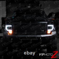 2009-2014 Ford F150 CYCLOP OPTIC LED Tube Matte Black Headlights