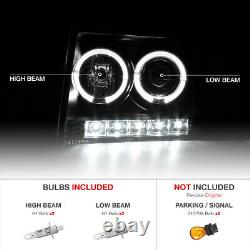 2009-2014 Ford F150 F-150 Black Halo LED Projector Headlights DRL SMD LEFT+RIGHT