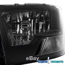 2009-2018 Dodge Ram 1500 2500 3500 Crystal Headlight Clear Head Lamps Black