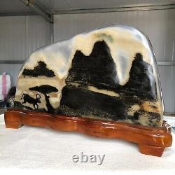 20LB Rare Chinese Natural formation Ink painting scenery Stone Mineral specimen
