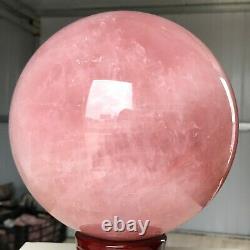22.08LB 194mm Natural Pink rose Quartz Crystal Sphere Crystal Healing W481