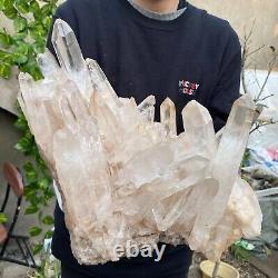 22.1lb A++Large Natural clear white Crystal Himalayan quartz cluster /mineralsls