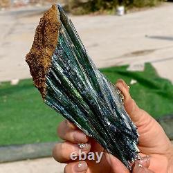229G Natural Vivianite ludlamite Quartz Crystal Mineral Samples /Brazil